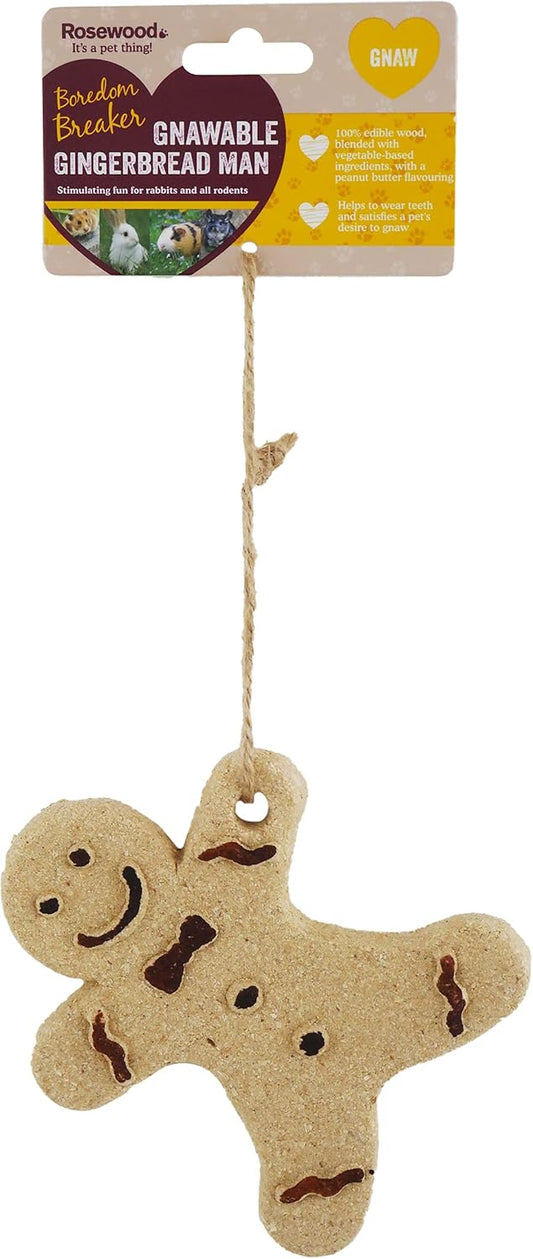 Rosewood Boredom Breaker Gnawable Gingerbread Man