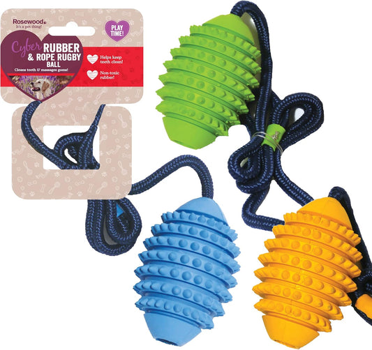 Cyberjack Medium Rugby Ball On Rope