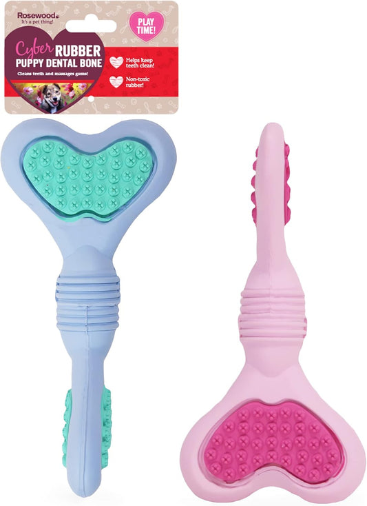 Rosewood Cyber Pup Dental Bone Blue Or Pink