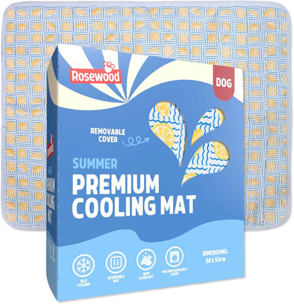 Rosewood Premium Lemon Cooling Mat With Cover For Dogs & Cats 68 x 53cm