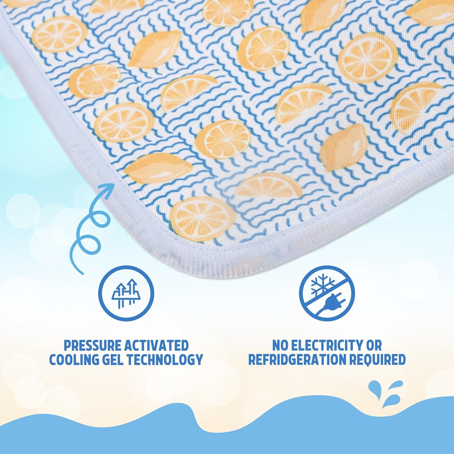 Rosewood Premium Lemon Cooling Mat With Cover For Dogs & Cats 68 x 53cm