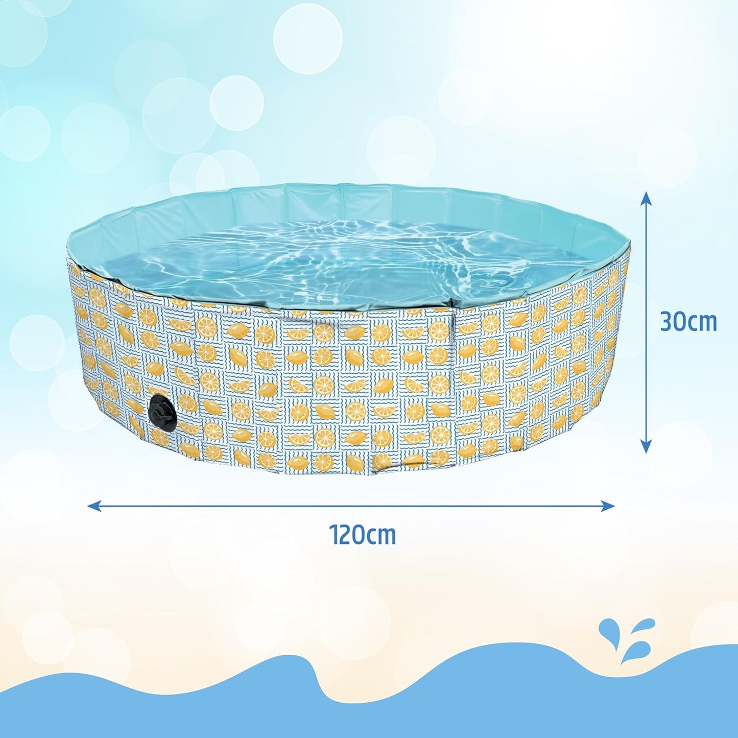 Rosewood Lemon Print Dog Paddling Pool
