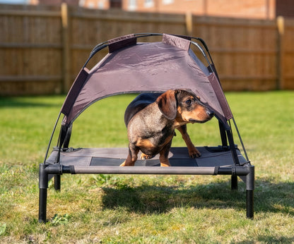 Rosewood Sheltered Dog Bed Lounger With Overhead Shelter