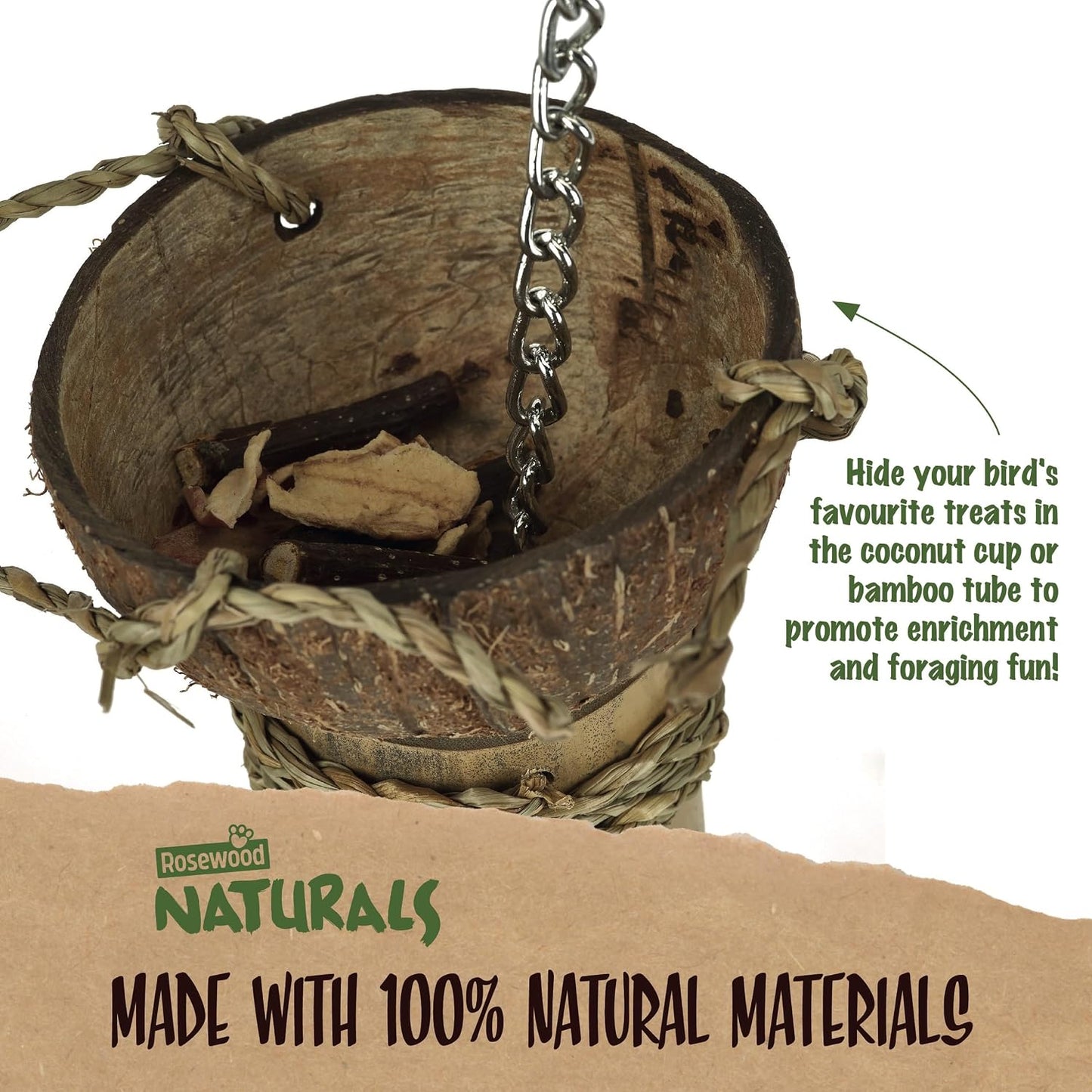 Rosewood Naturals Coco Bamboo Interactive Foraging Toy