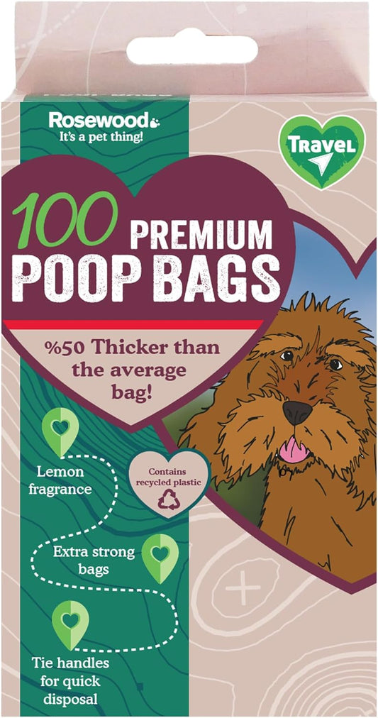 Rosewood Premium Dog Waste Bags With Handles Lemon fragrance 100pcs