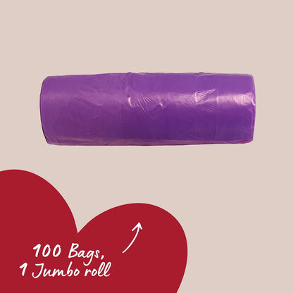 Rosewood Dog Poo Bags With Handles Easy Clean Jumbo Roll 100pcs