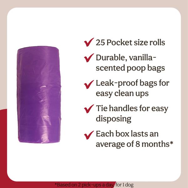 Rosewood Dog Poo Bags With Handles 500 Bags 20 x 25pc Rolls