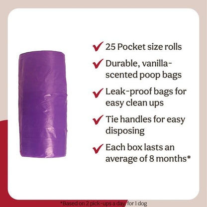 Rosewood Dog Poo Bags With Handles 500 Bags 20 x 25pc Rolls