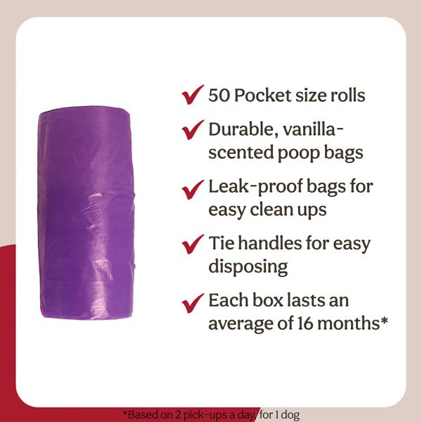 Rosewood Dog Poo Bags With Handles 1000 Bags 40 x 25pc Rolls