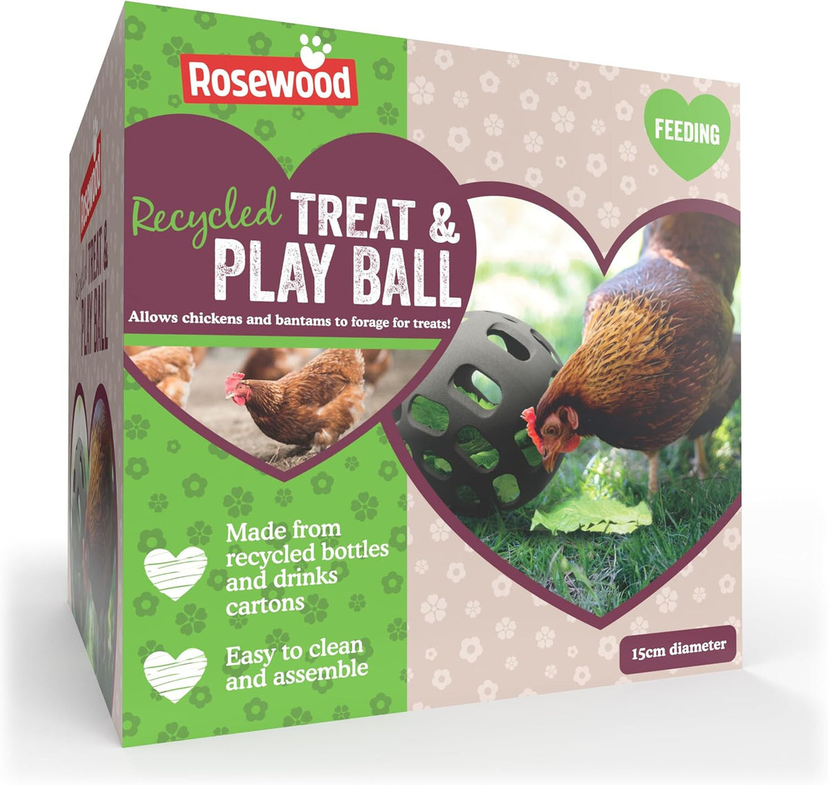 Rosewood Recycled Treat & Play Ball Chickens