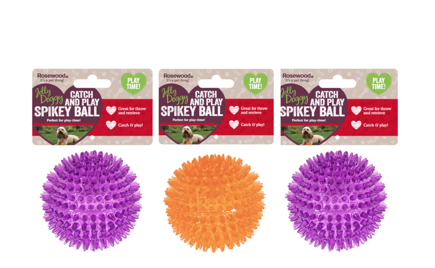 Rosewood Catch & Play Spikey Ball Assorted Colours