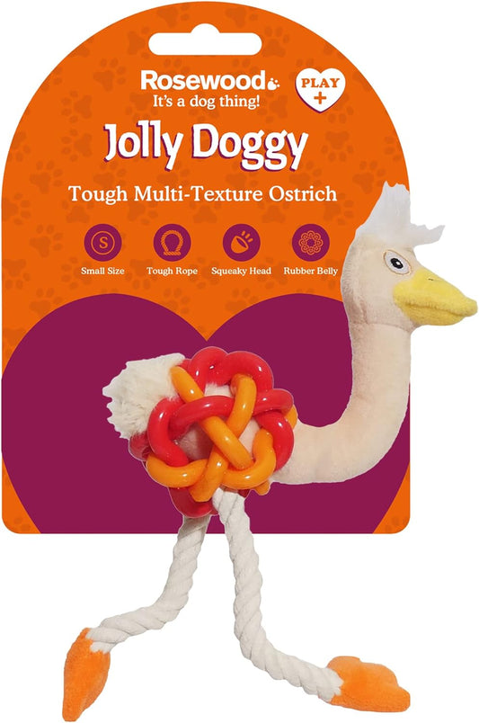 Jolly Doggy Tough Multi Textured Ostrich Small