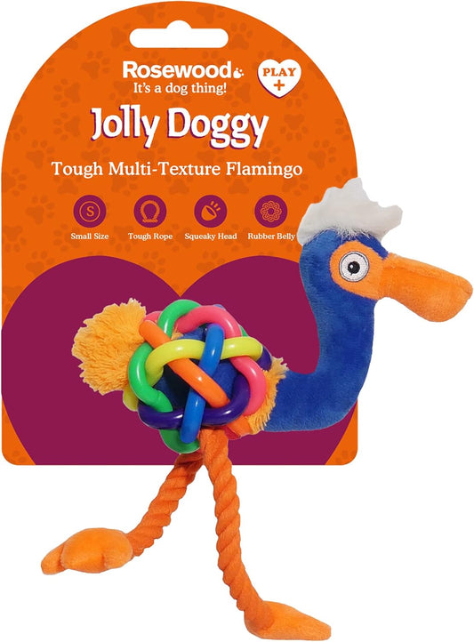 Jolly Doggy Tough Multi Textured Flamingo Small