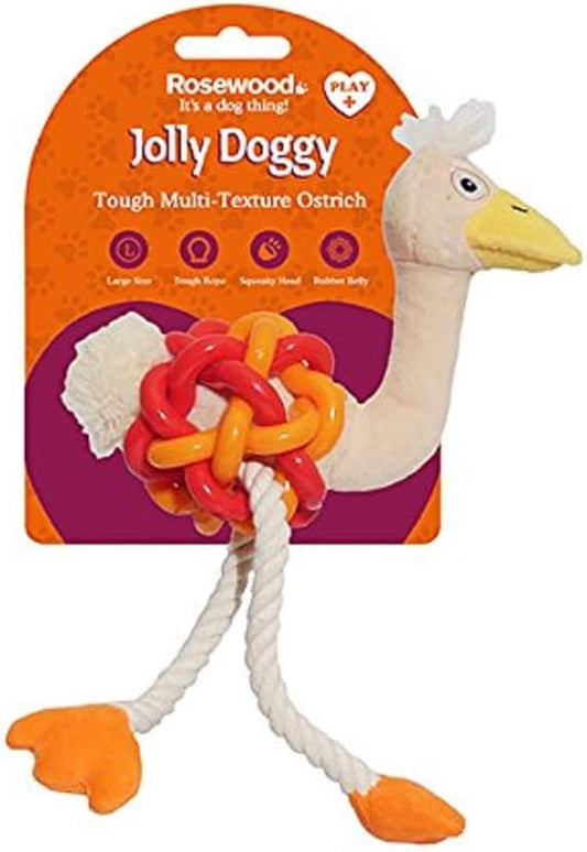 Jolly Doggy Tough Multi Textured Ostrich Large