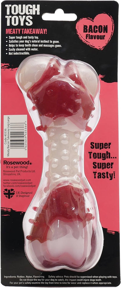Rosewood Tough Toys Meaty Bacon Takeaway Bone Large