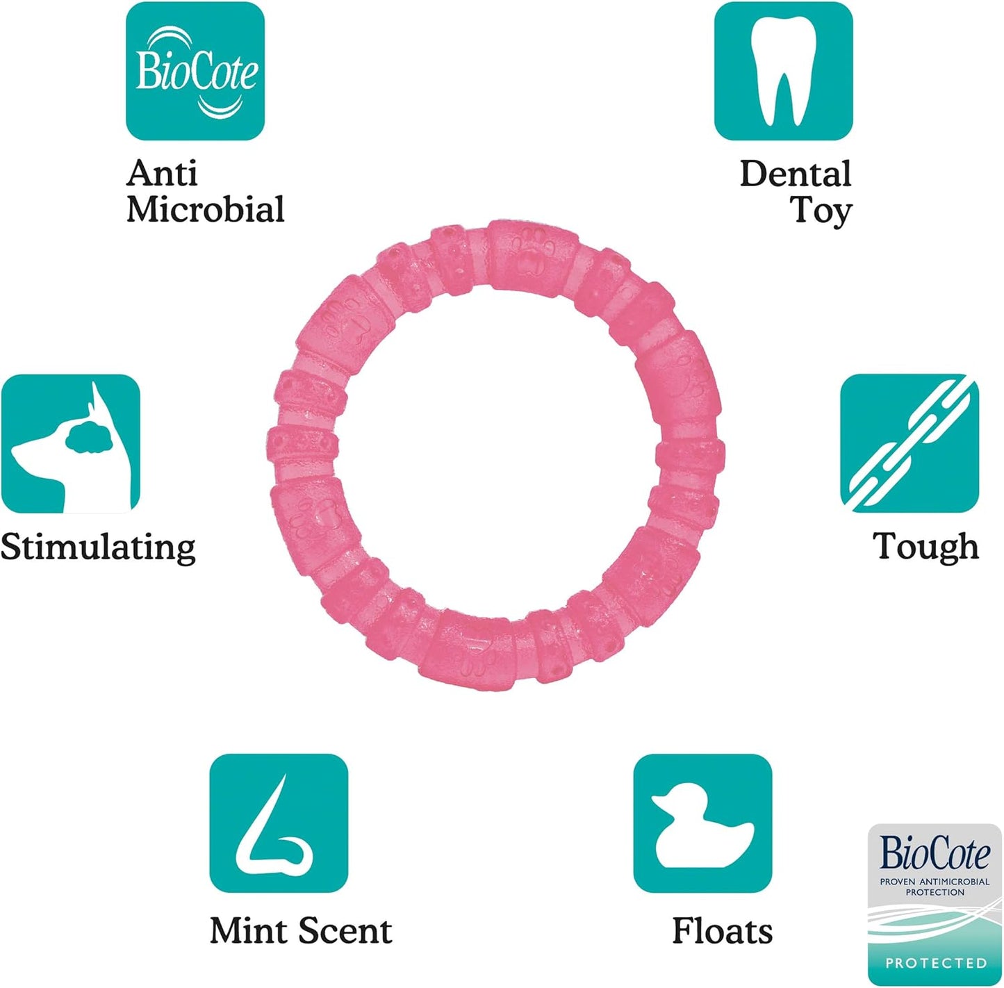 Rosewood Biosafe Puppy Ring Pink