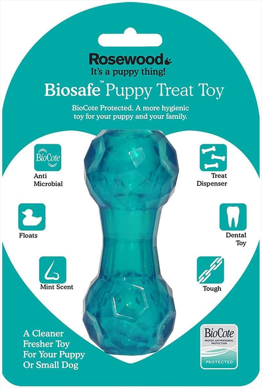 Rosewood Biosafe Puppy Dumbbell Blue