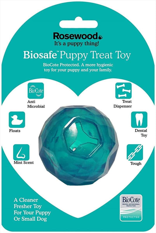 Rosewood Biosafe Puppy Treat Ball Blue