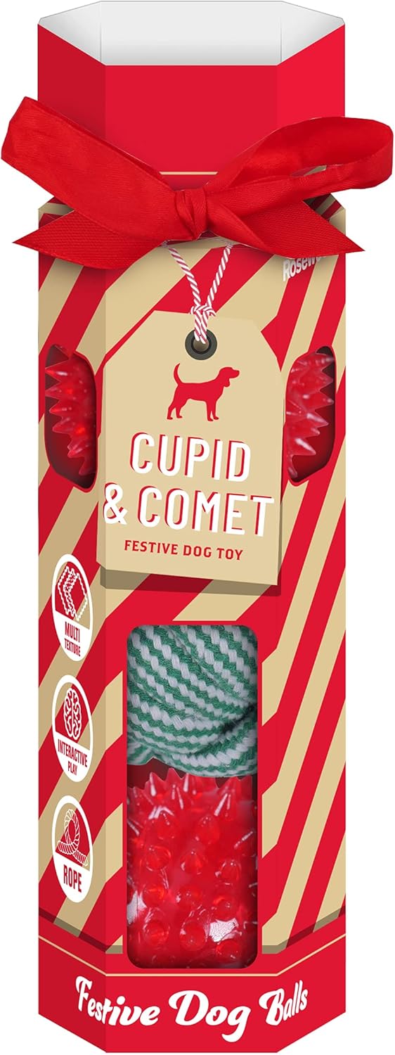 Cupid & Comet Festive Dog Ball Cracker Gift Set