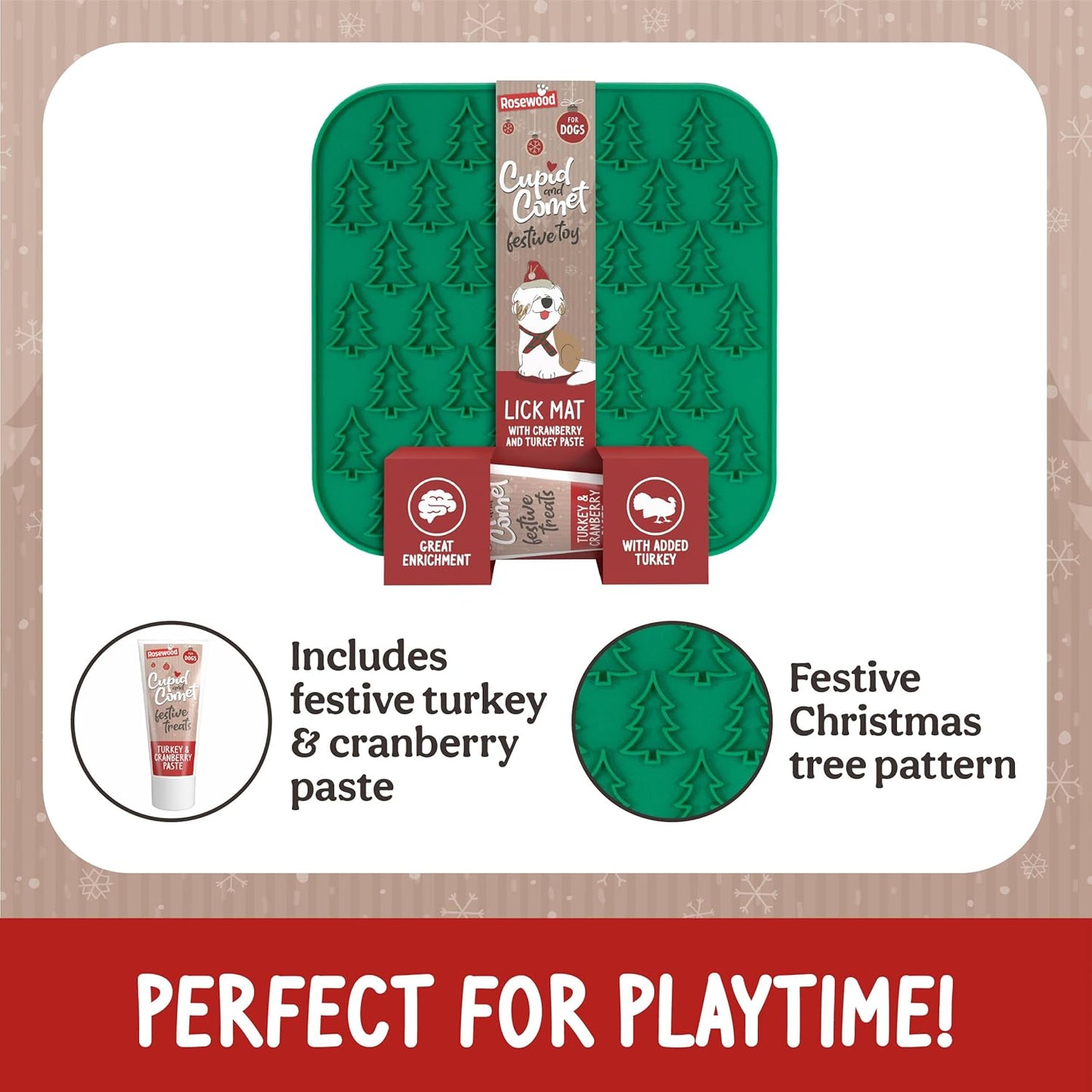 Rosewood Christmas Lickmat With Turkey & Cranberry Paste 75g