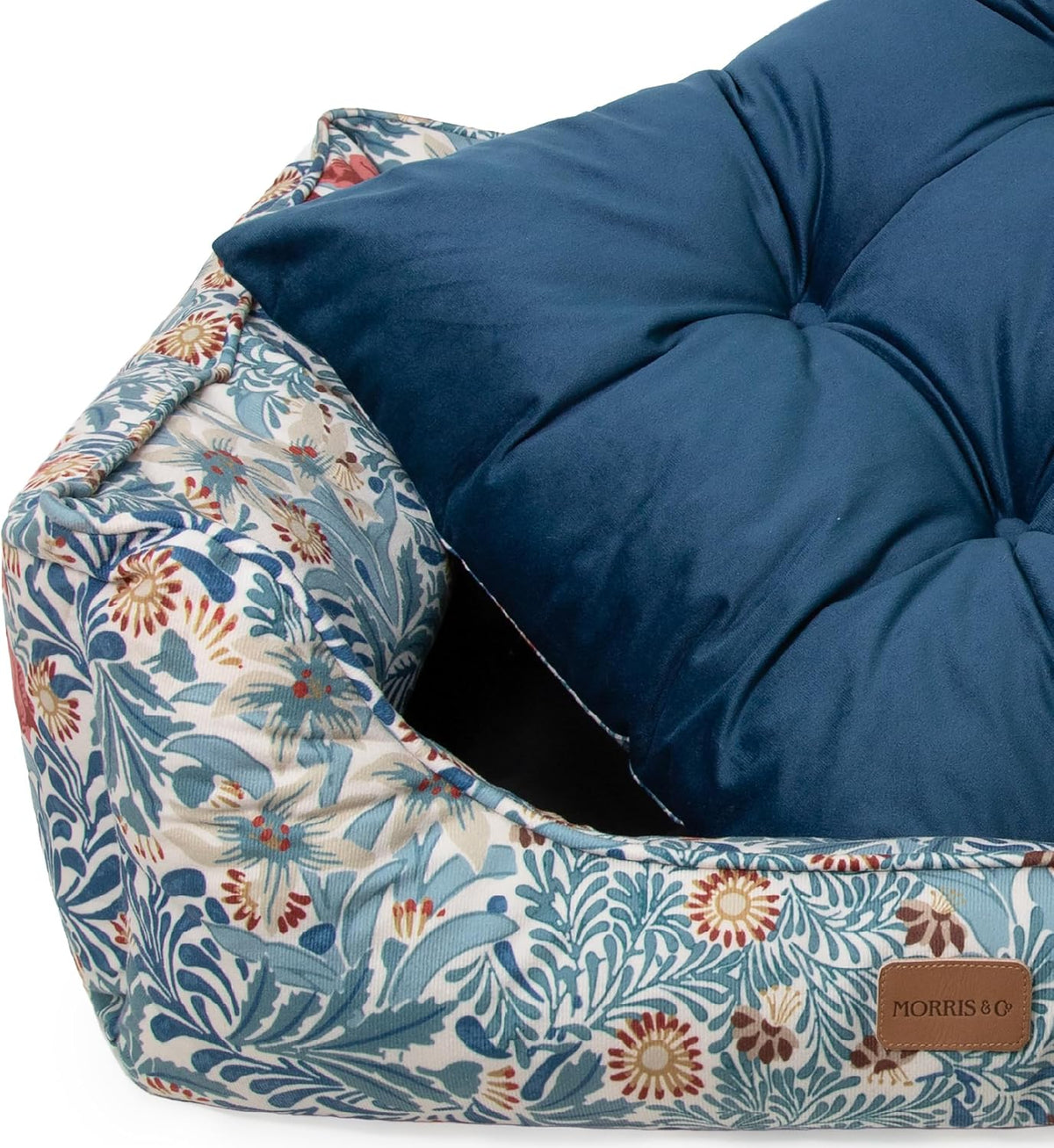 Morris & Co Bower Print Square Dog Bed Small