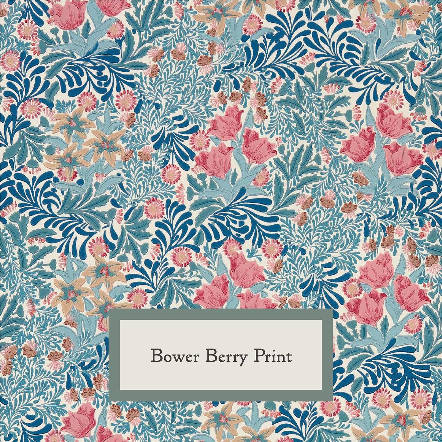 Morris & Co Bower Print Square Dog Bed Small