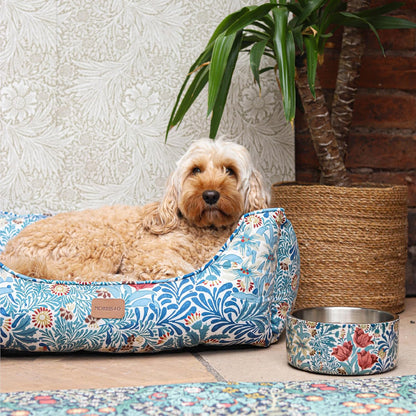 Morris & Co Bower Print Square Dog Bed Small