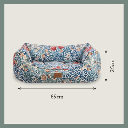 Morris & Co Bower Print Square Dog Bed Medium
