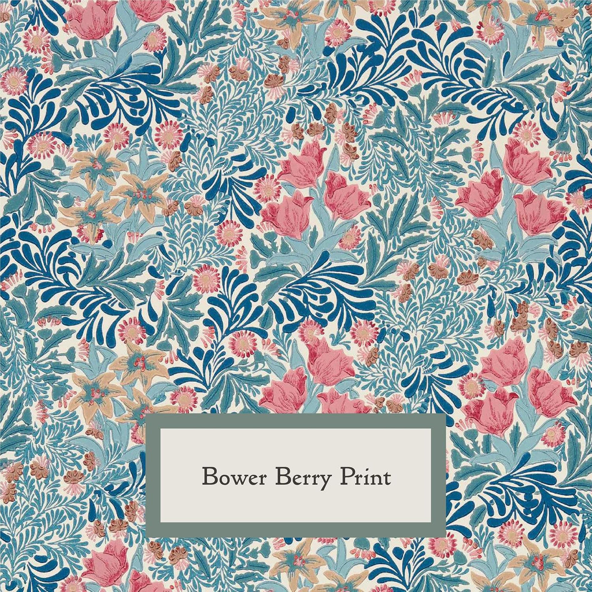 Morris & Co Bower Print Square Dog Bed Large