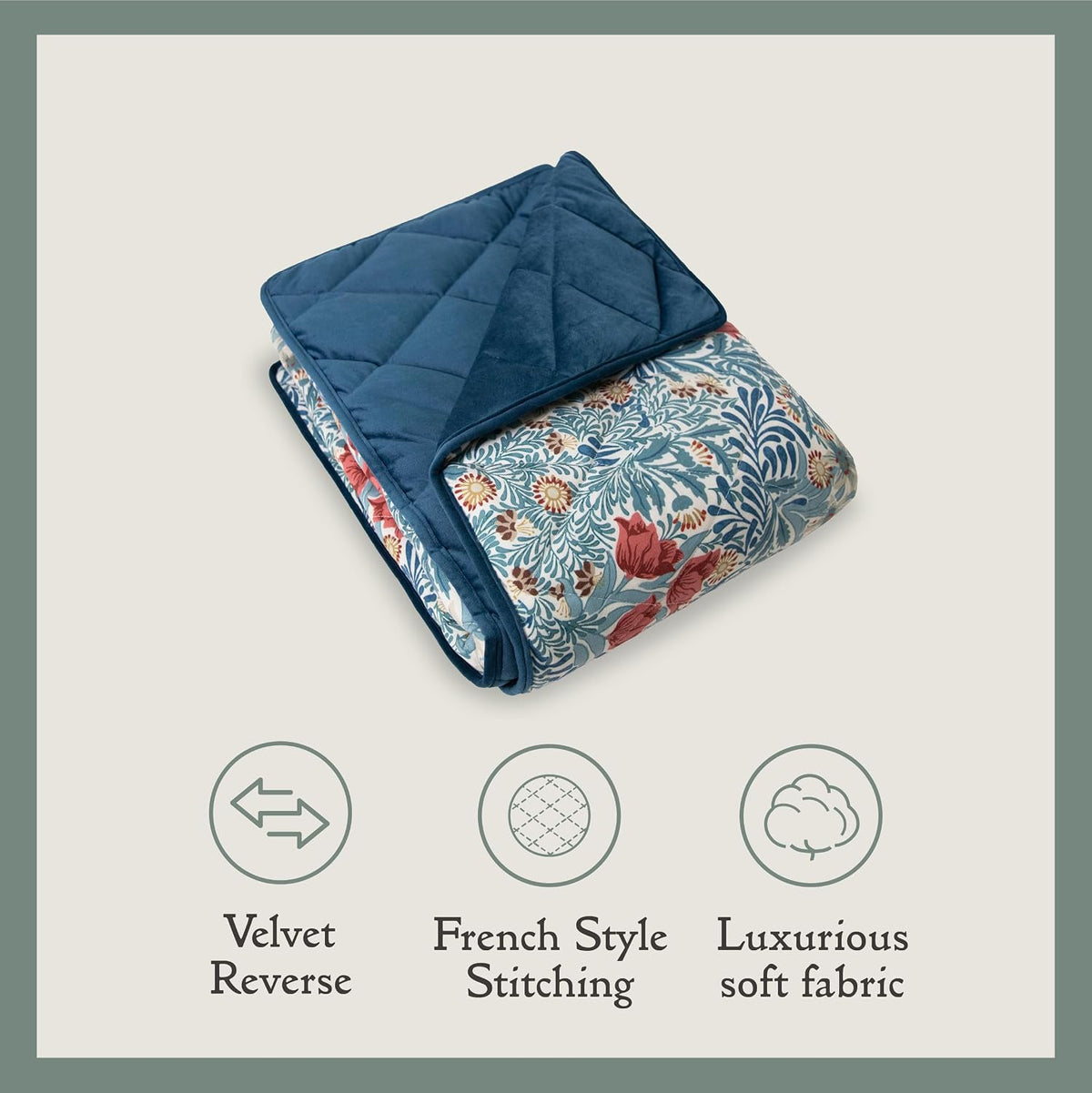 Morris & Co Bower Print Pet Luxury Throw Blanket