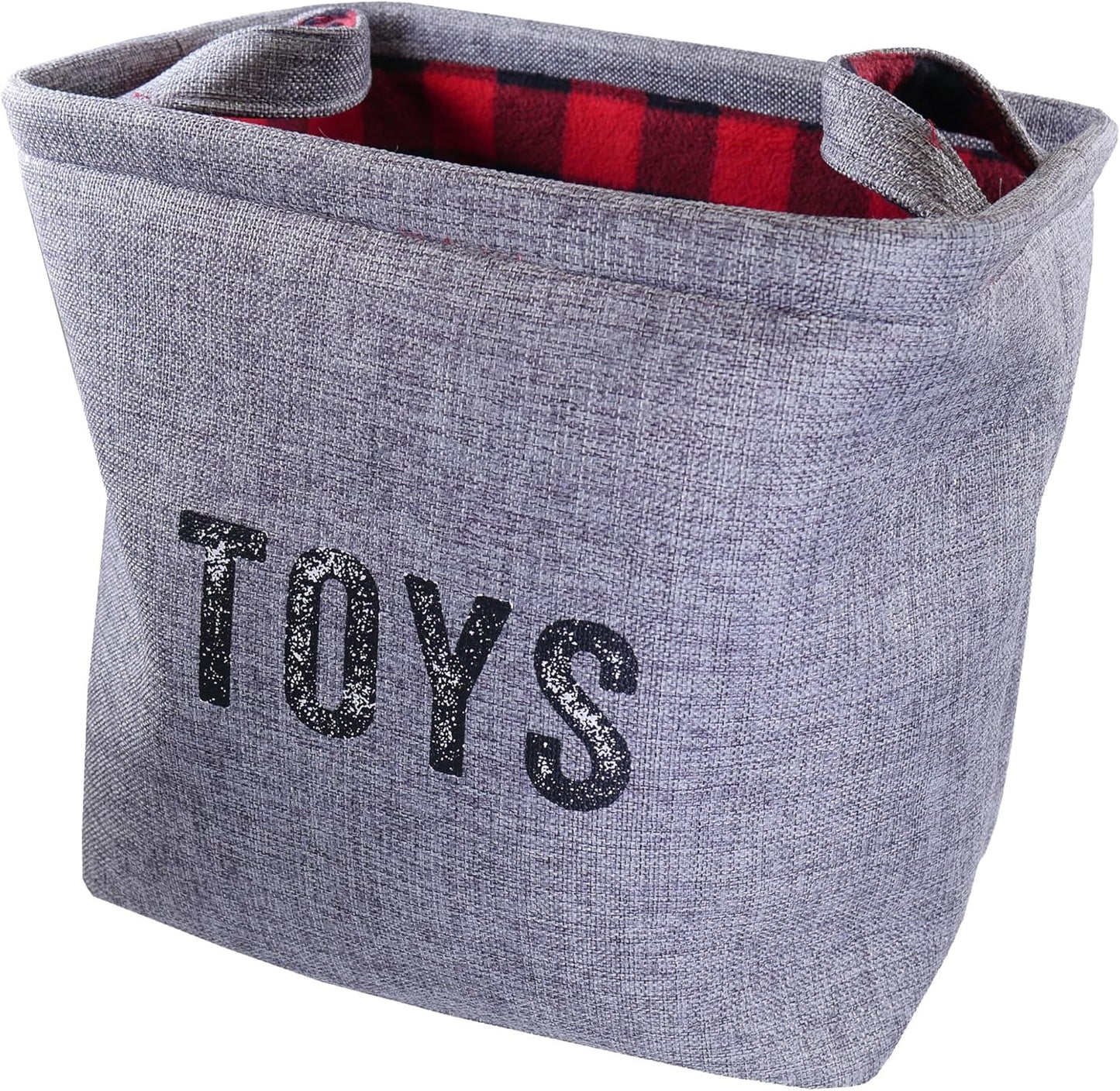 Rosewood Canvas Check Printer Pet Toy Storage Basket 33 x 24 x 30cm