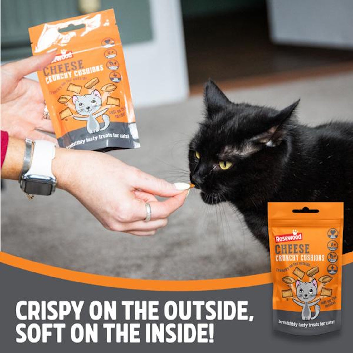 Rosewood Cheese Cushion Delicous Cat Treats 60g