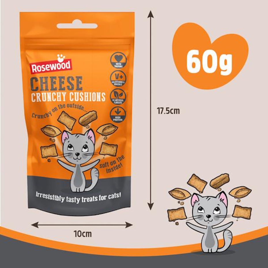 Rosewood Cheese Cushion Delicous Cat Treats 60g