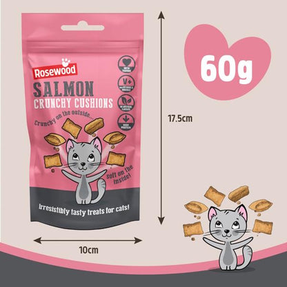 Rosewood Salmon Cushion Delicous Cat Treats 60g