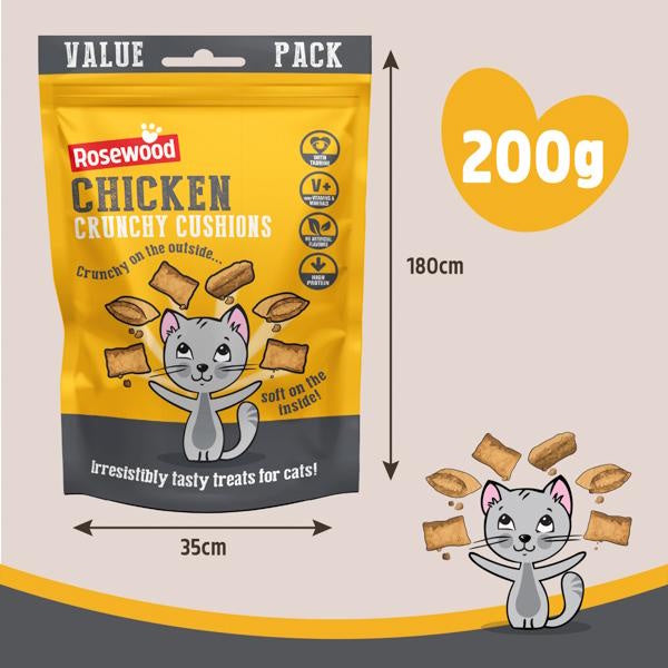 Rosewood Chicken Crunchy Cushions Cat Treats Value Pack 200g