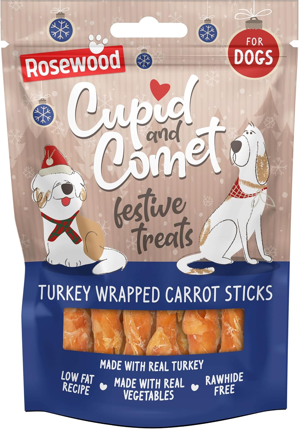 Rosewood Cupid & Comet Turkey Wrapped Carrot Sticks 100g