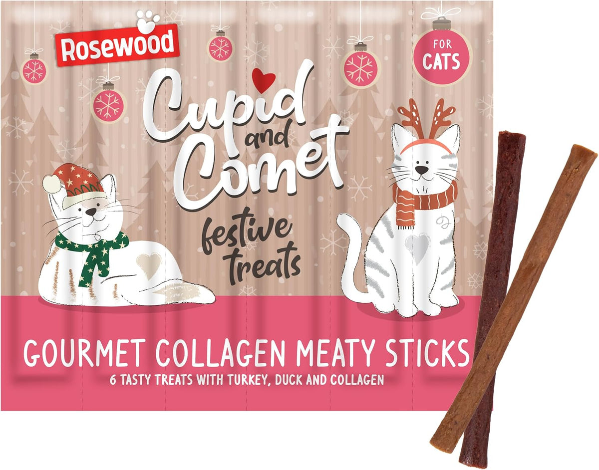 Rosewood Cupid & Comet Cat Collagen Festive Sticks 30g