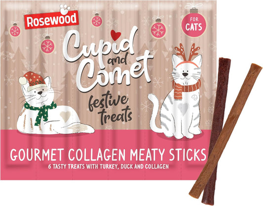 Rosewood Cupid & Comet Cat Collagen Festive Sticks 30g