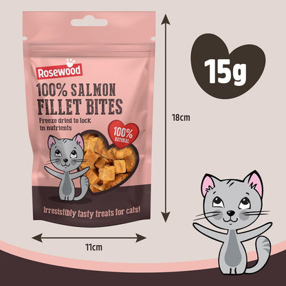 Rosewood 100% Salmon Freeze Dried Fillet Bites Cat Treats 50g