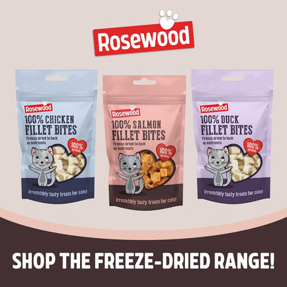 Rosewood 100% Salmon Freeze Dried Fillet Bites Cat Treats 50g