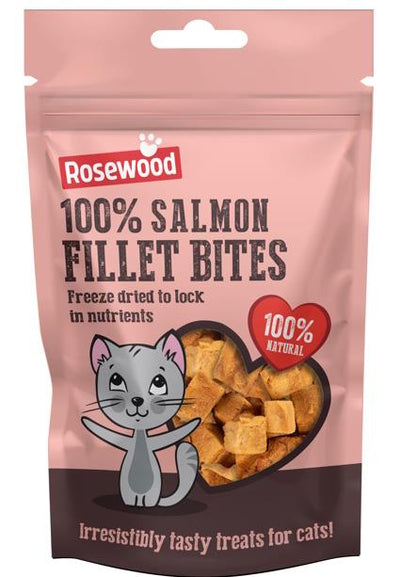 Rosewood 100% Salmon Freeze Dried Fillet Bites Cat Treats 50g