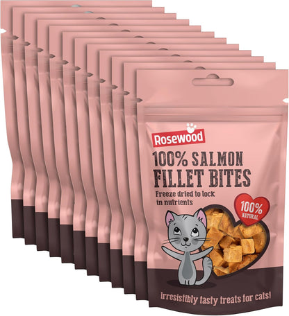 Rosewood 100% Salmon Freeze Dried Fillet Bites Cat Treats 50g