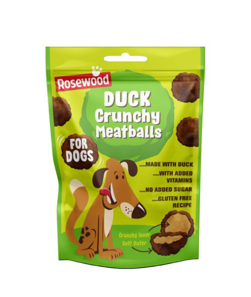Rosewood Duck Crunchy Meat Balls Dog Treats 140g