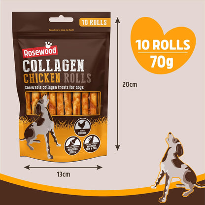 Rosewood Collagen Chicken Rolls 70g 10 Sticks