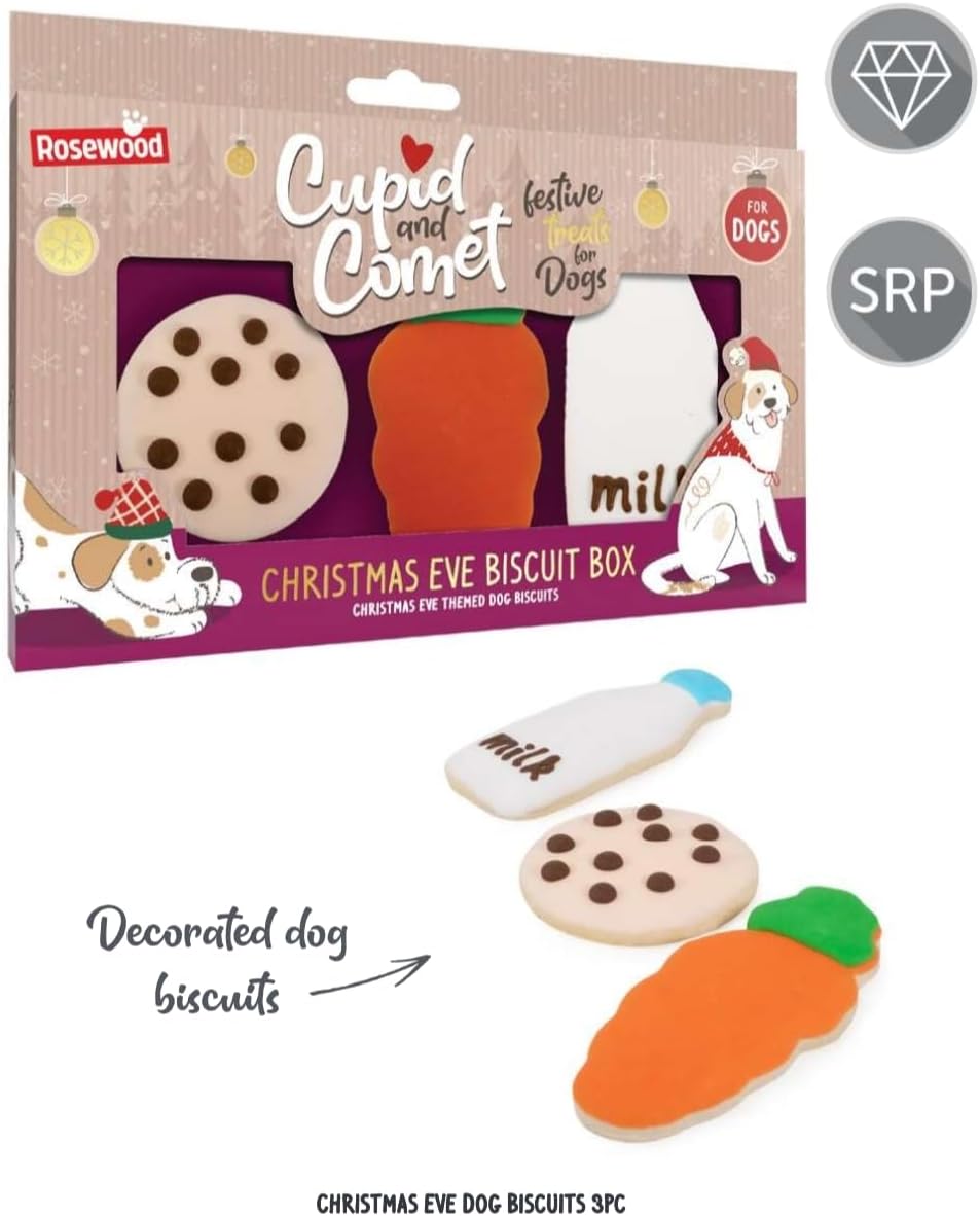Cupid & Comet Christmas Eve Dog Biscuit Box 105g