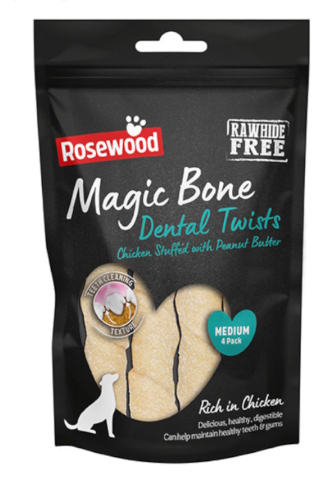 Rosewood Magic Bone Dental Twists 120g Medium 4pcs