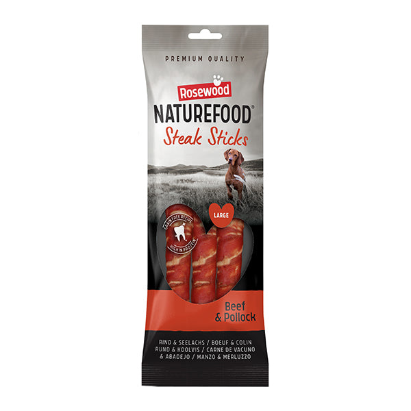 Rosewood Naturefood Steak Sticks Beef & Pollock 3 Pack 240g