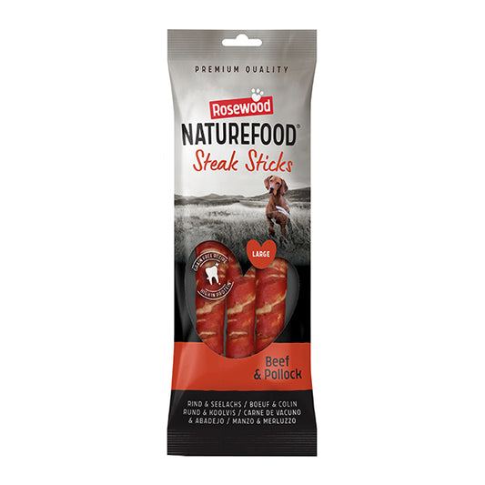 Rosewood Naturefood Steak Sticks Beef & Pollock 3 Pack 240g
