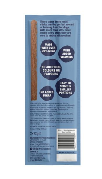 Rosewood Meat Sticks Beef 24g