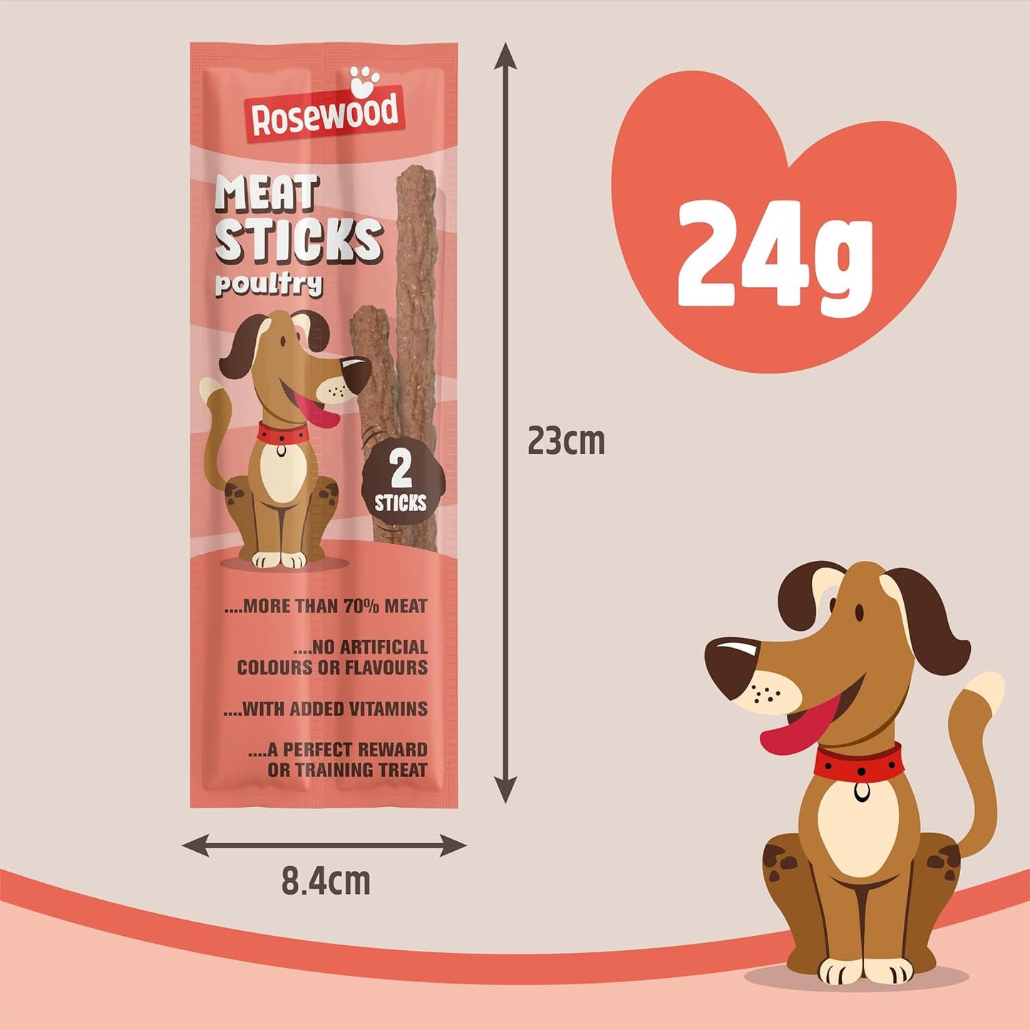 Rosewood Meat Sticks Poultry 24g